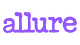 The Allure magazine logo in purple text.