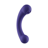 Side profile view of the Aluna Mini dual-ended thumper and vibrator in purple.