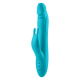 The FemmeFunn Booster Rabbit XL vibrator in turquoise.