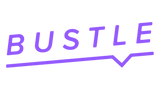 The Bustle online magazine logo in purple text.
