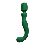 Side profile view of the green Naya Wand, highlighting the ergonomic curve of the G-spot thumper.