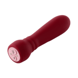 The FemmeFunn Booster Bullet vibrator in deep red.