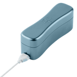 The sleek, blue magnetic charging case for the FemmeFunn Bougie Bullet.