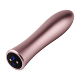 Full product view of the rose gold FemmeFunn Bougie Bullet vibrator.