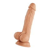 The FemmeFunn Turbo Baller realistic rotating vibrator in a cream color.