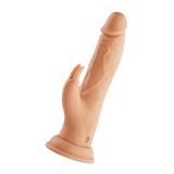 The FemmeFunn Turbo Rabbit realistic rotating vibrator in a cream color.