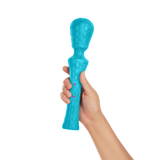 A hand holding the FemmeFunn Ultra Wand XL in teal.