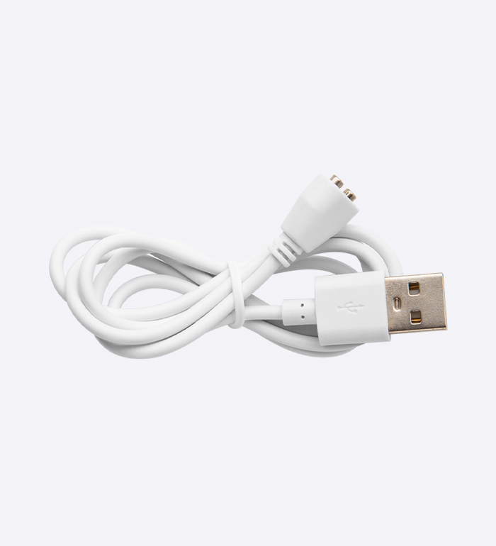 white magnetic charging cable