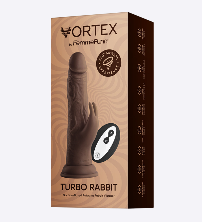 vortex turbo rabbit vibrator in cocoa